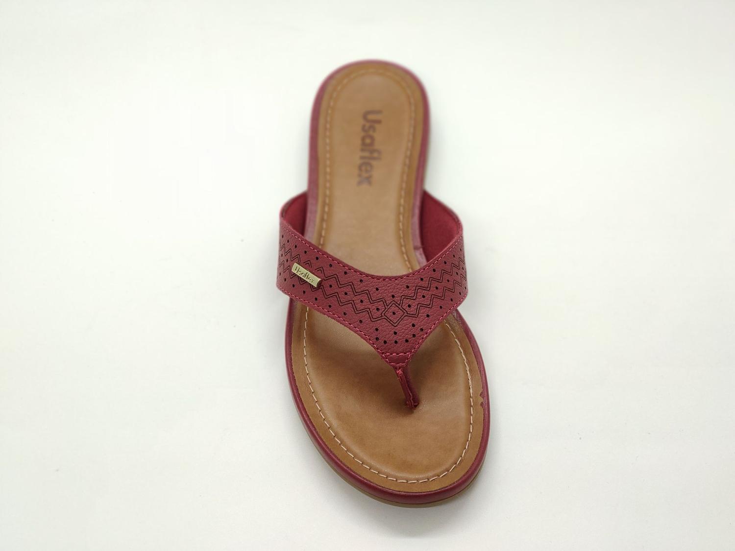 Chinelo de dedo feminino marca Usaflex em couro cor vermelho - Chinelo  Feminino - Magazine Luiza