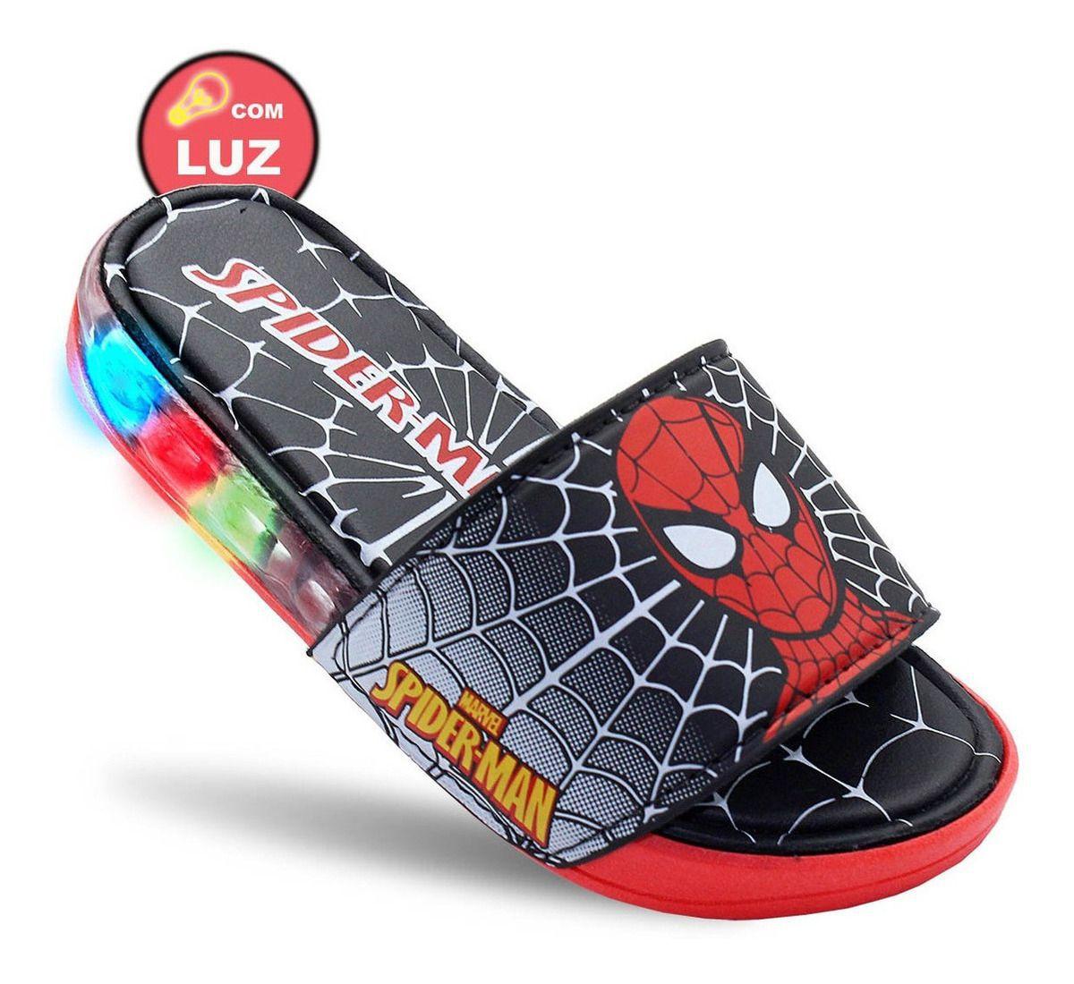 Chinelo de Menino do Aranha com Luzinha de Led Pisca Infantil Masculino  Vermelho - Isaac - Chinelo Infantil - Magazine Luiza