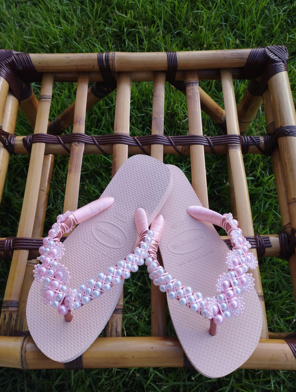 Miçangas Sandalias Havaianas Decoradas CHINELO HAVAIANAS TOP