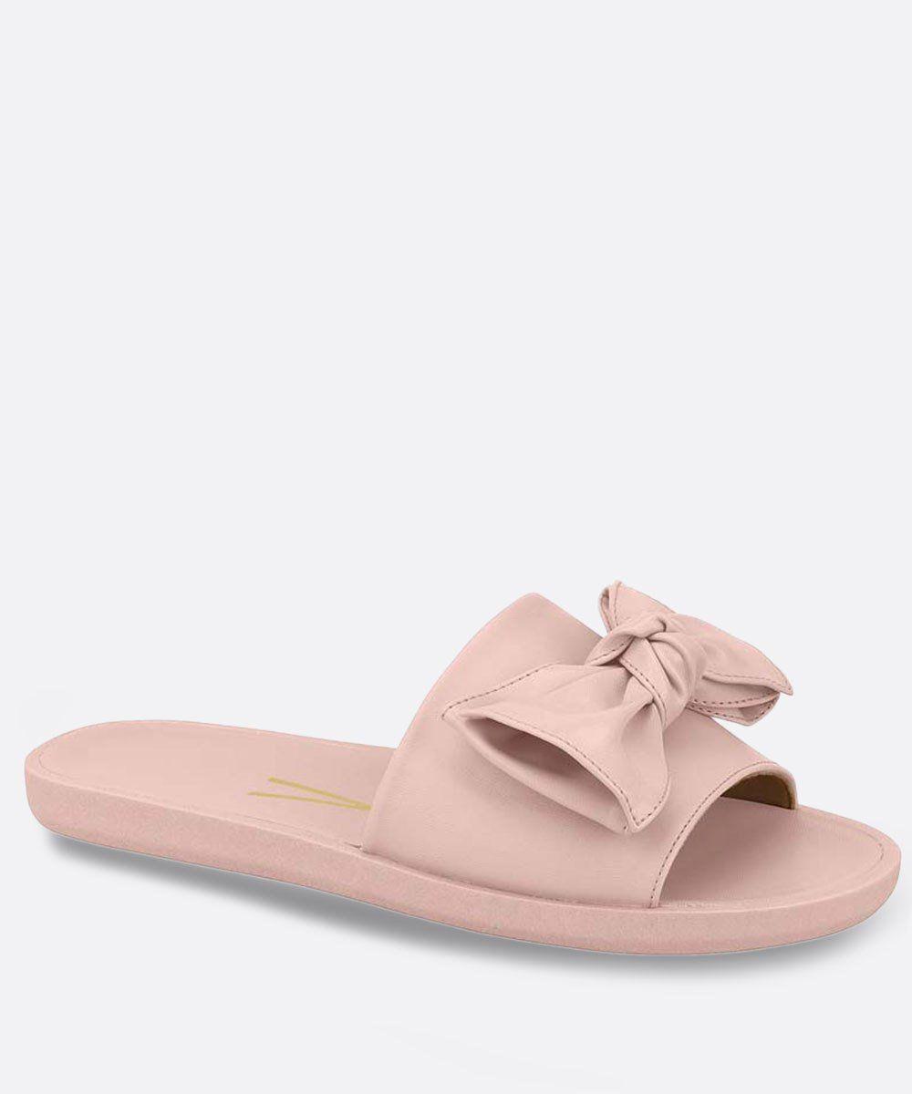 chinelo feminino slide laço vizzano