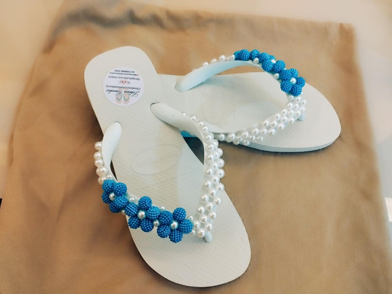 Chinelos Personalizados Chinelos Havaianas Bordados Para Noivas