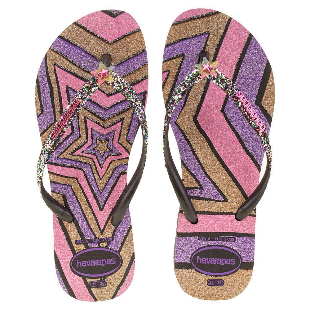 havaianas de glitter infantil