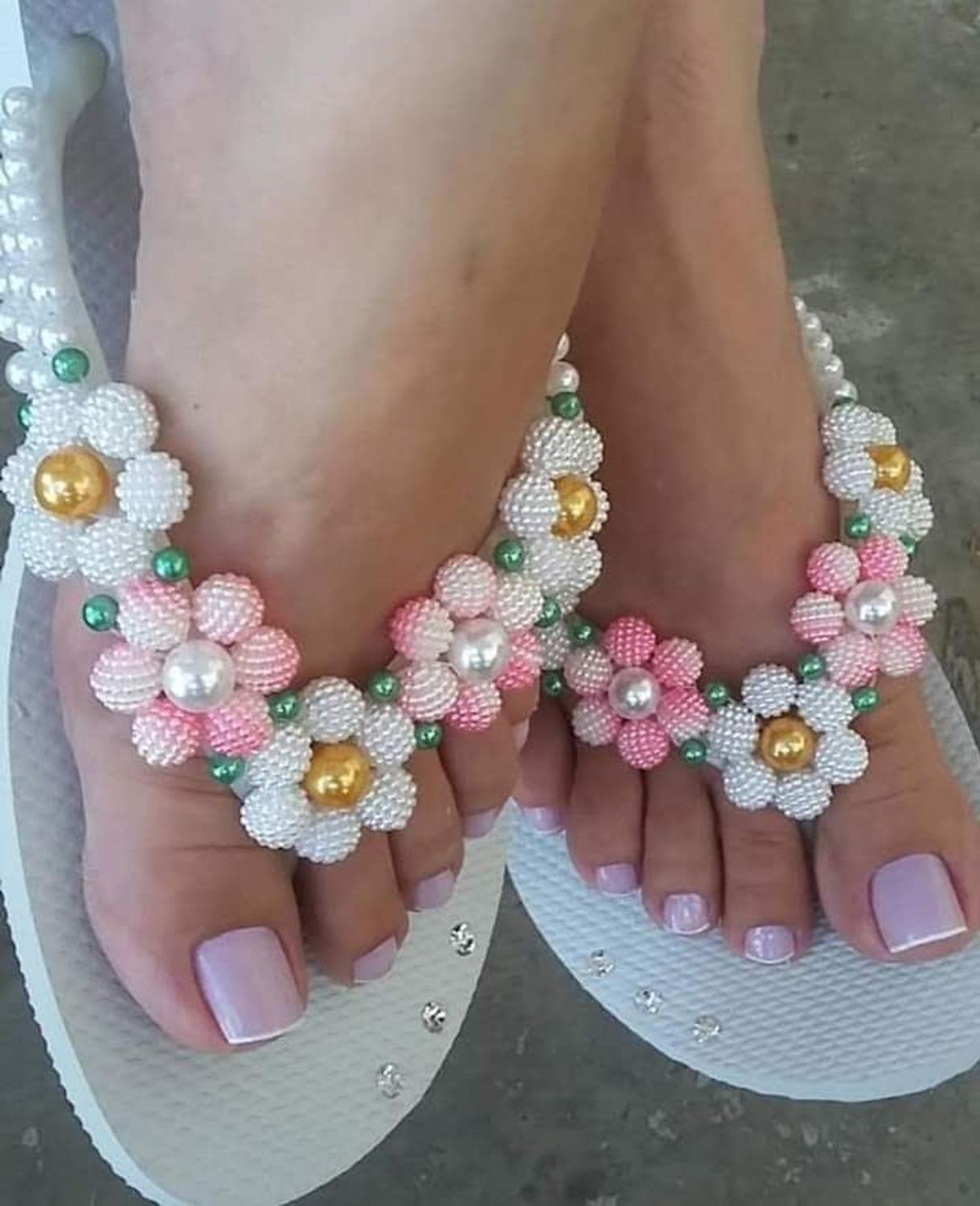 Chinelo Bordado Sandalia Havaiana Personalizada Para Casamento