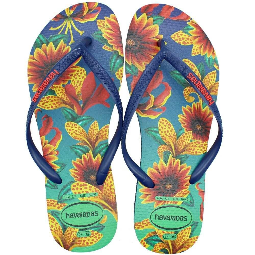 chinelo havaianas floral