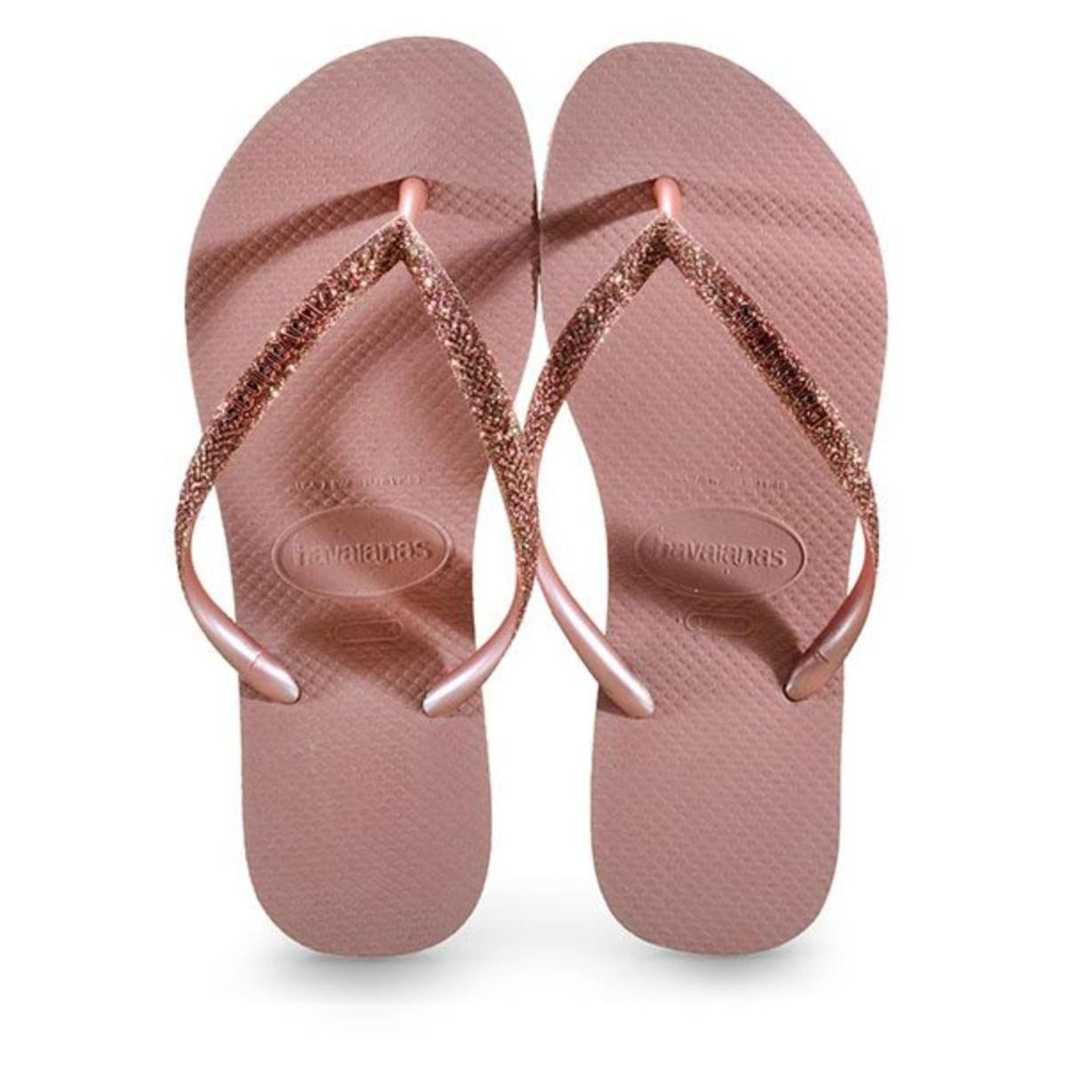 havaianas rose com brilho