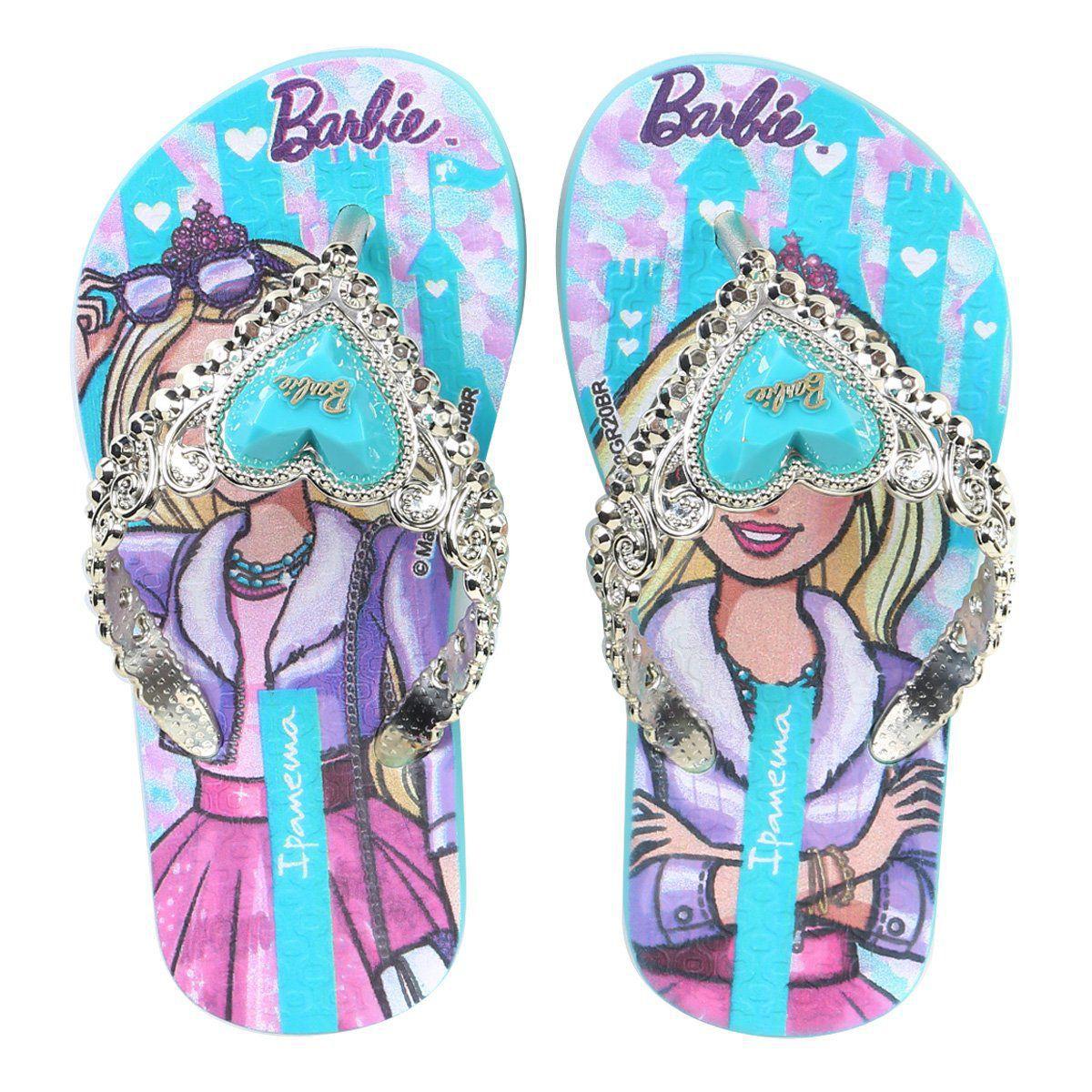 Chinelo Inf Feminino Grendene Ipanema Barbie Az/Ouro 26459 - Chinelo  Infantil - Magazine Luiza