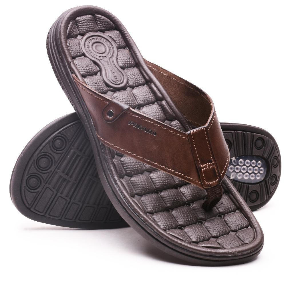 chinelos masculino de couro
