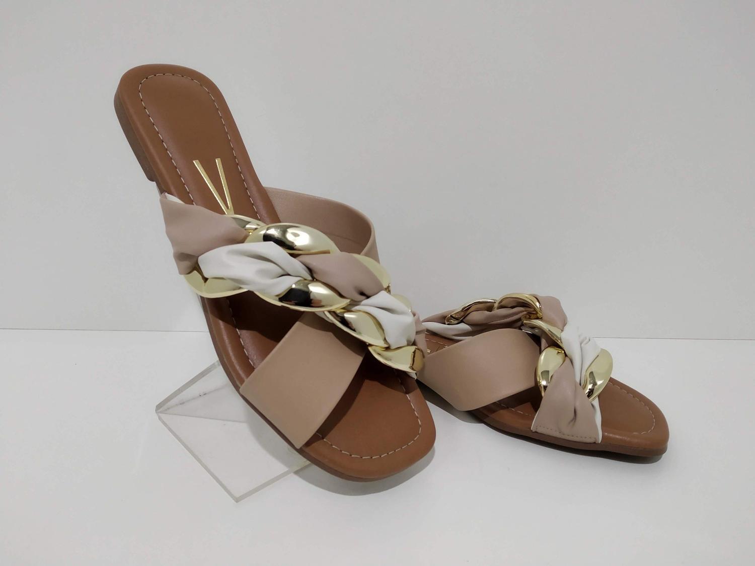 Chinelo Vizzano Rasteira 6374.322 Verão 2022 Bege/Branco/Ouro - Rasteirinha  Feminina - Magazine Luiza