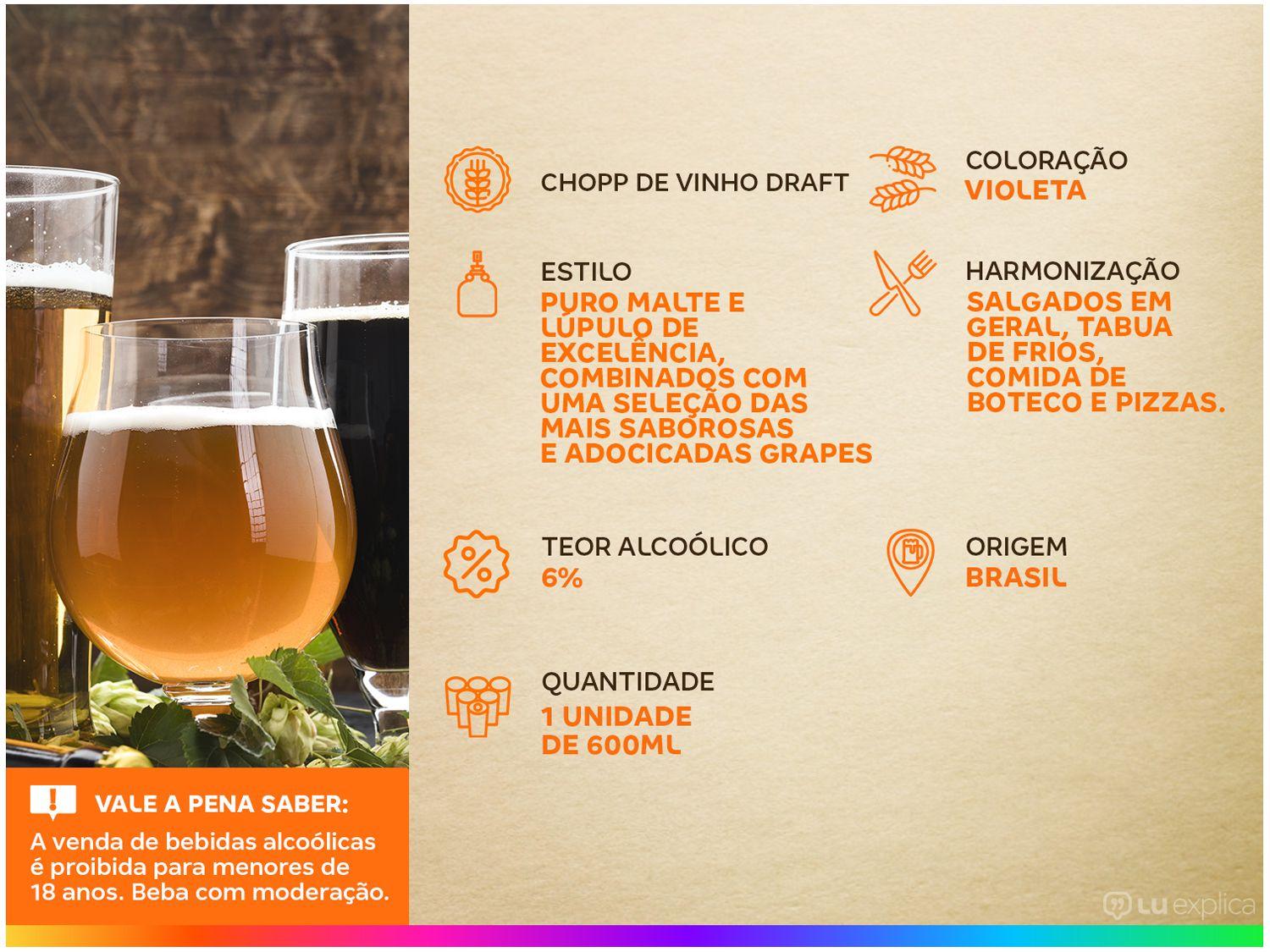 Chopp de Vinho Draft Red Forbes Garrafa 600ml