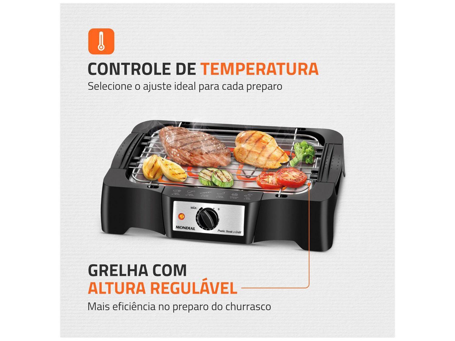 Churrasqueira Elétrica Mondial Pratic Steak & Gril
