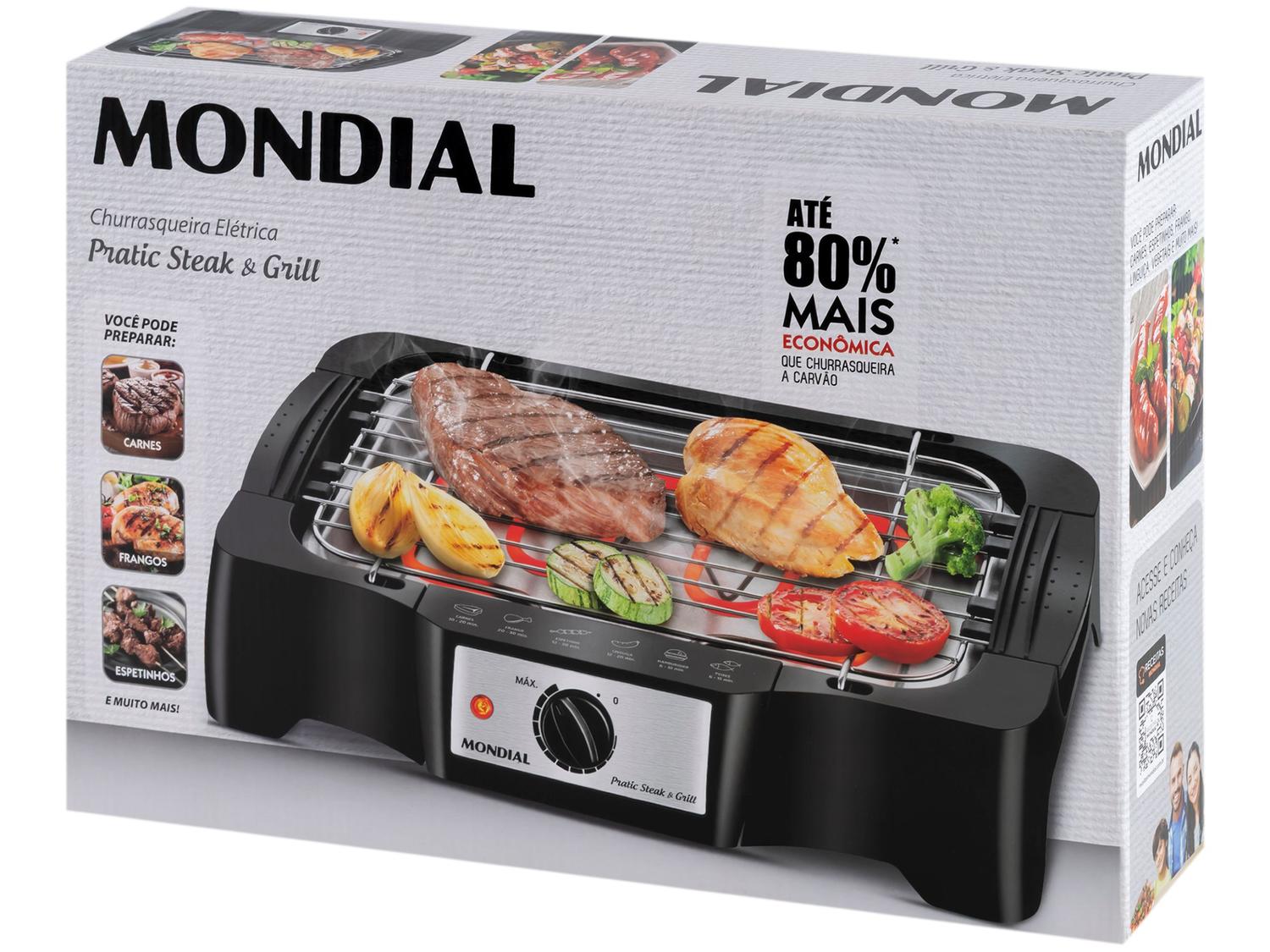 Churrasqueira Elétrica Mondial Pratic Steak & Gril