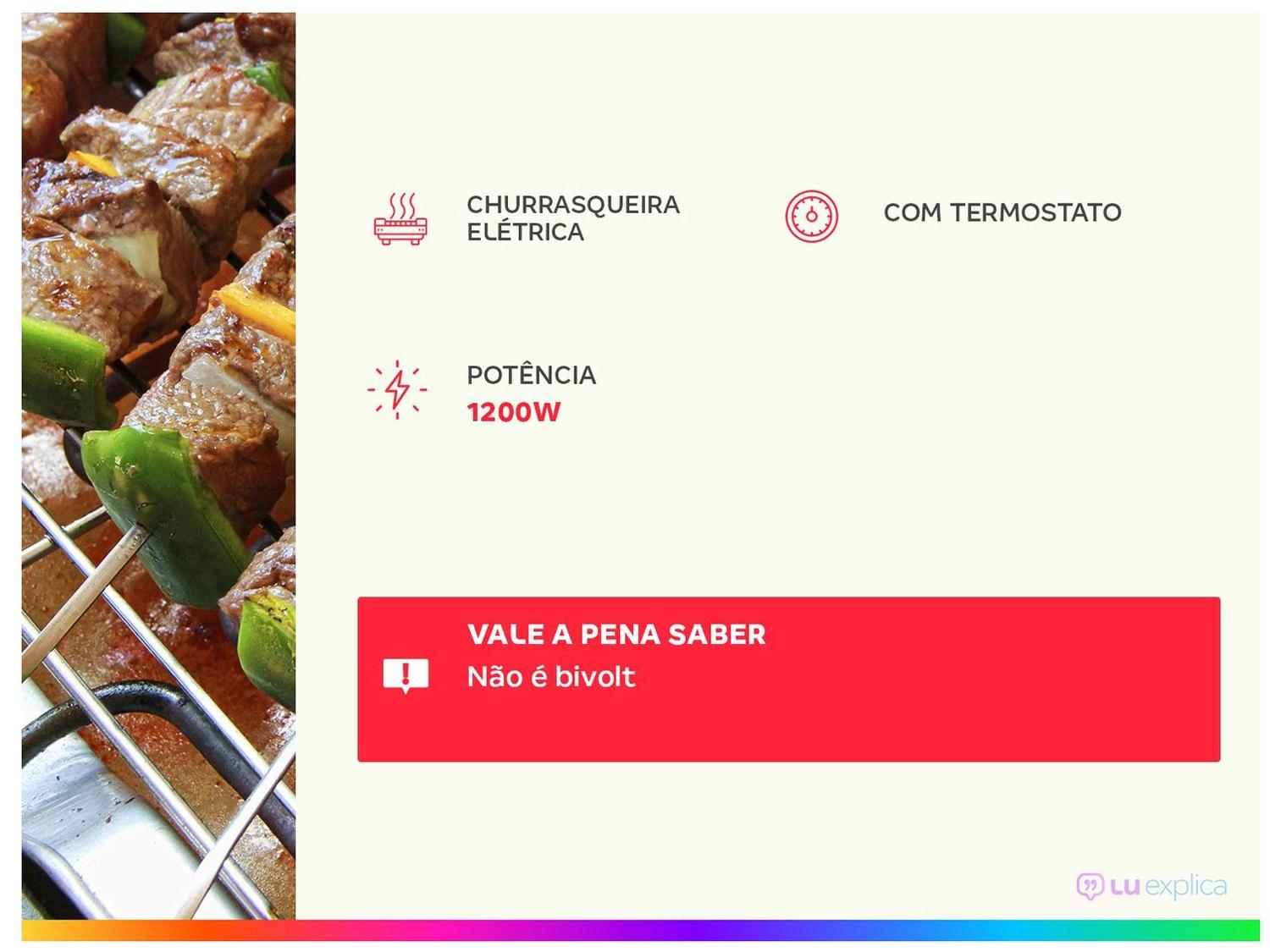 Churrasqueira Elétrica Mondial Pratic Steak & Gril
