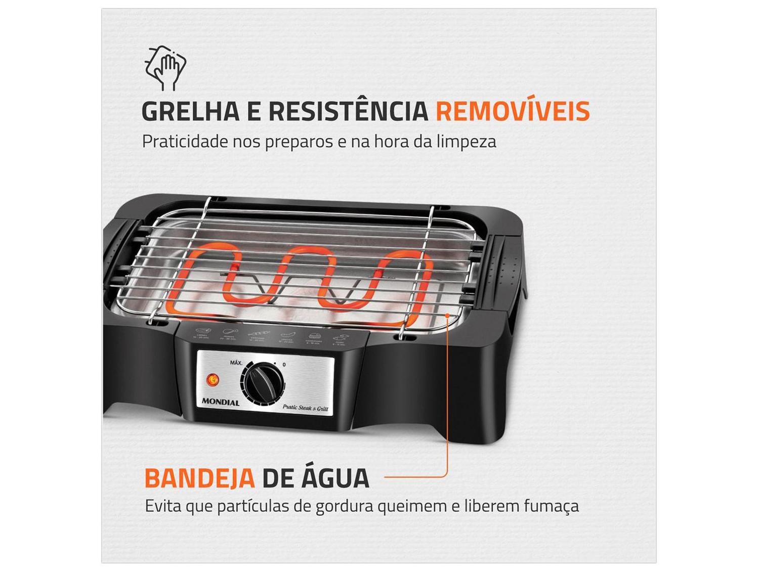 Churrasqueira Elétrica Mondial Pratic Steak & Gril
