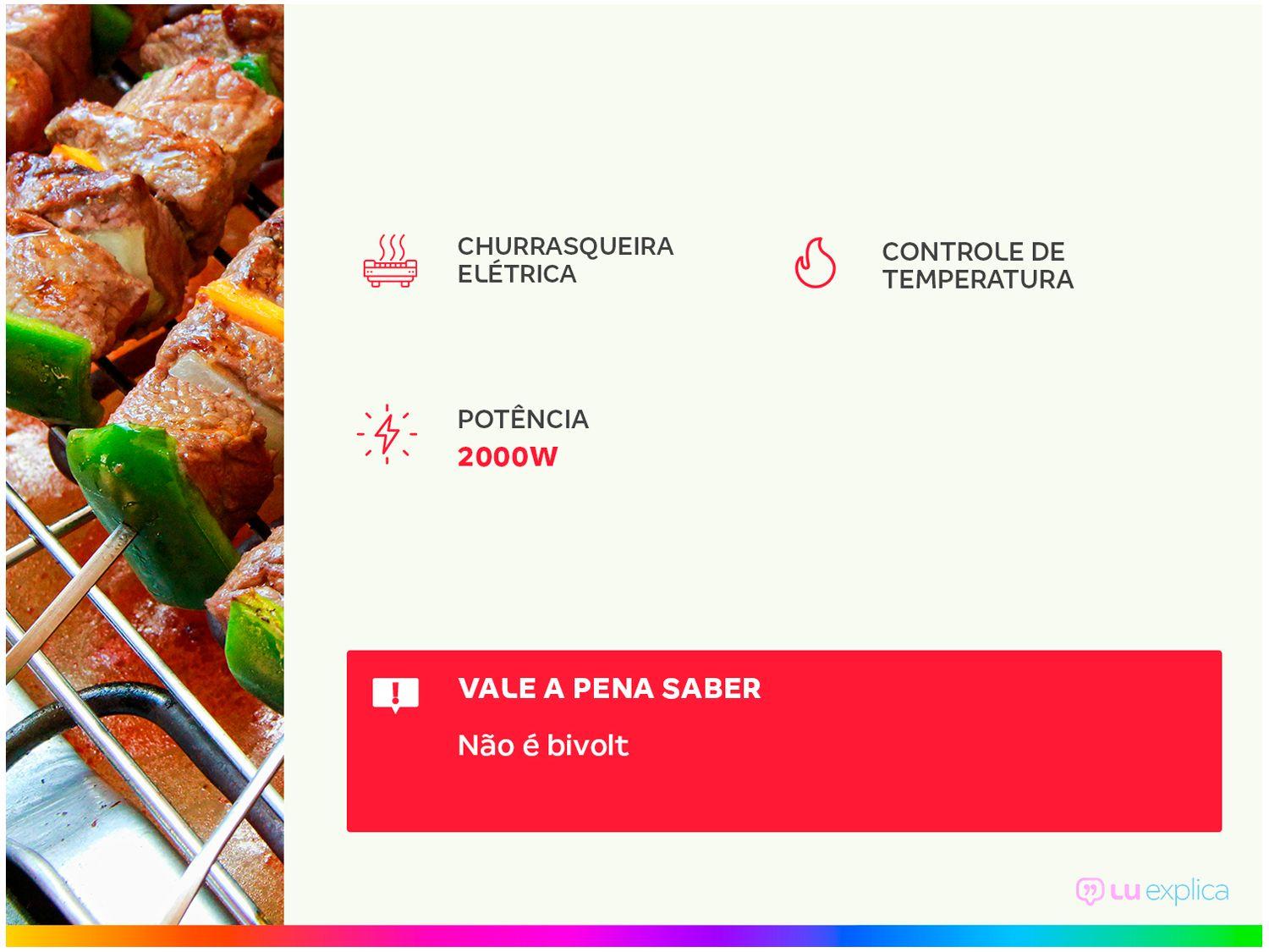 Churrasqueira Elétrica Portátil Lenoxx