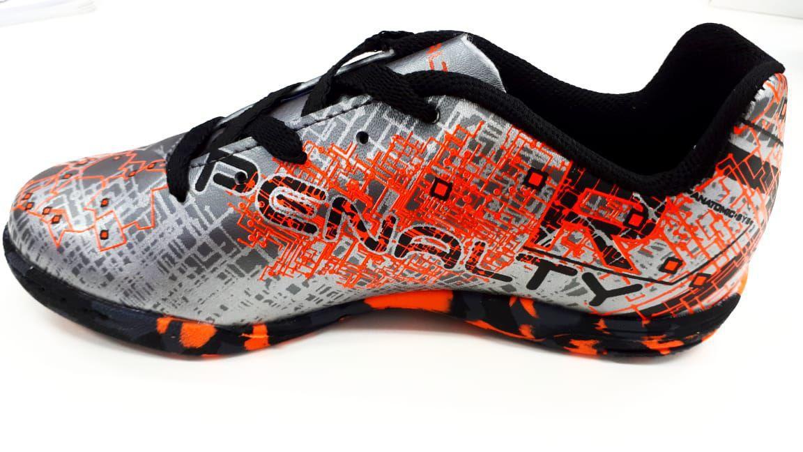 chuteira futsal infantil laranja