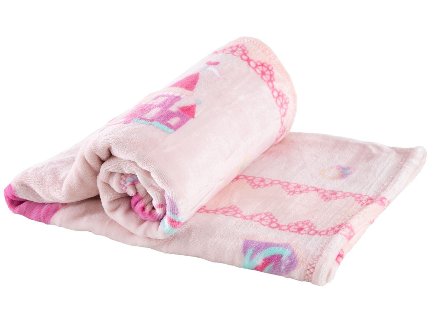 Cobertor Infantil para Berço Jolitex de Microfibra Flannel Kyor Princesa Rosa
