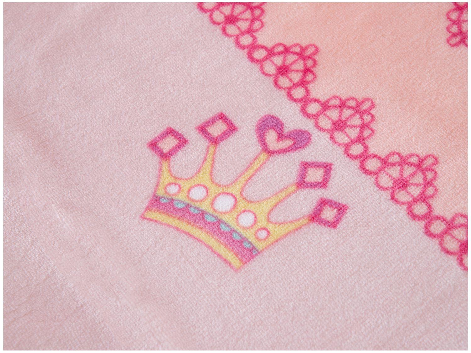 Cobertor Infantil para Berço Jolitex de Microfibra Flannel Kyor Princesa Rosa