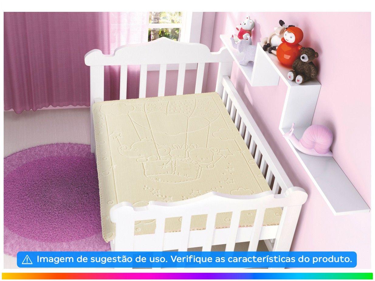 Cobertor Infantil para Berço Jolitex Microfibra Relevo Touch Texture Bege