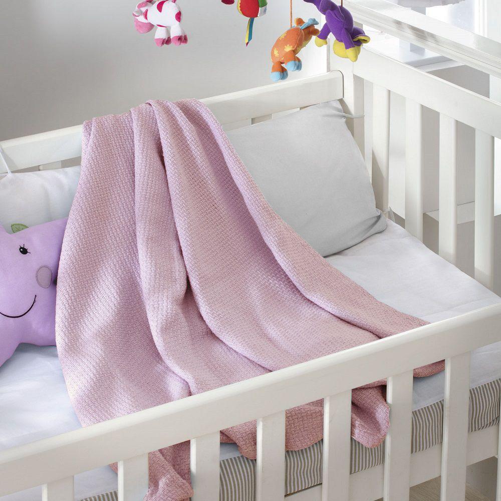 Cobertor Jolitex Bebê Infantil Ninho 100% Algodão 1,00x1,40 Rosa ...