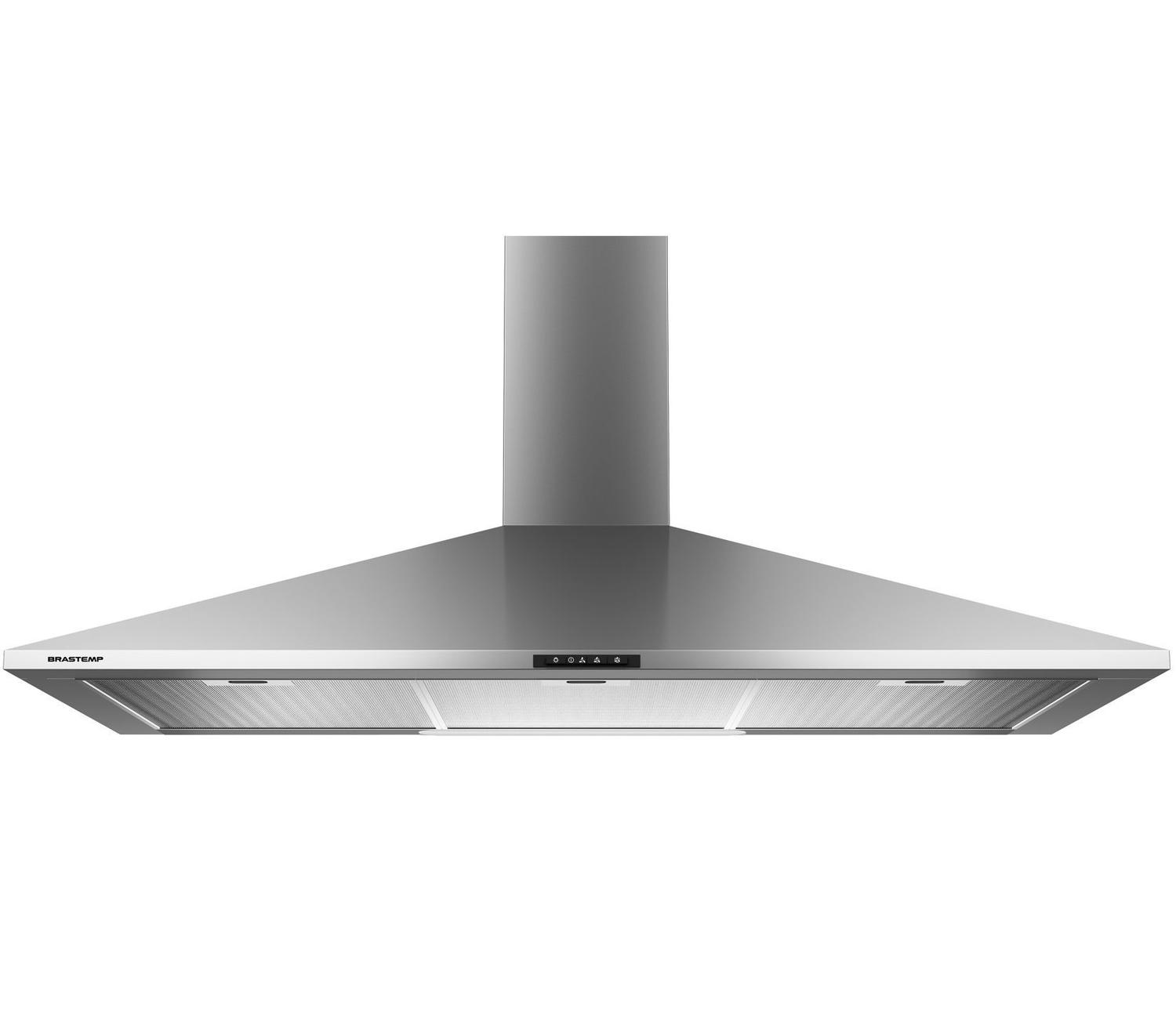 Coifa de Parede Brastemp 90 cm Inox piramidal 5 e 6 bocas com duplo