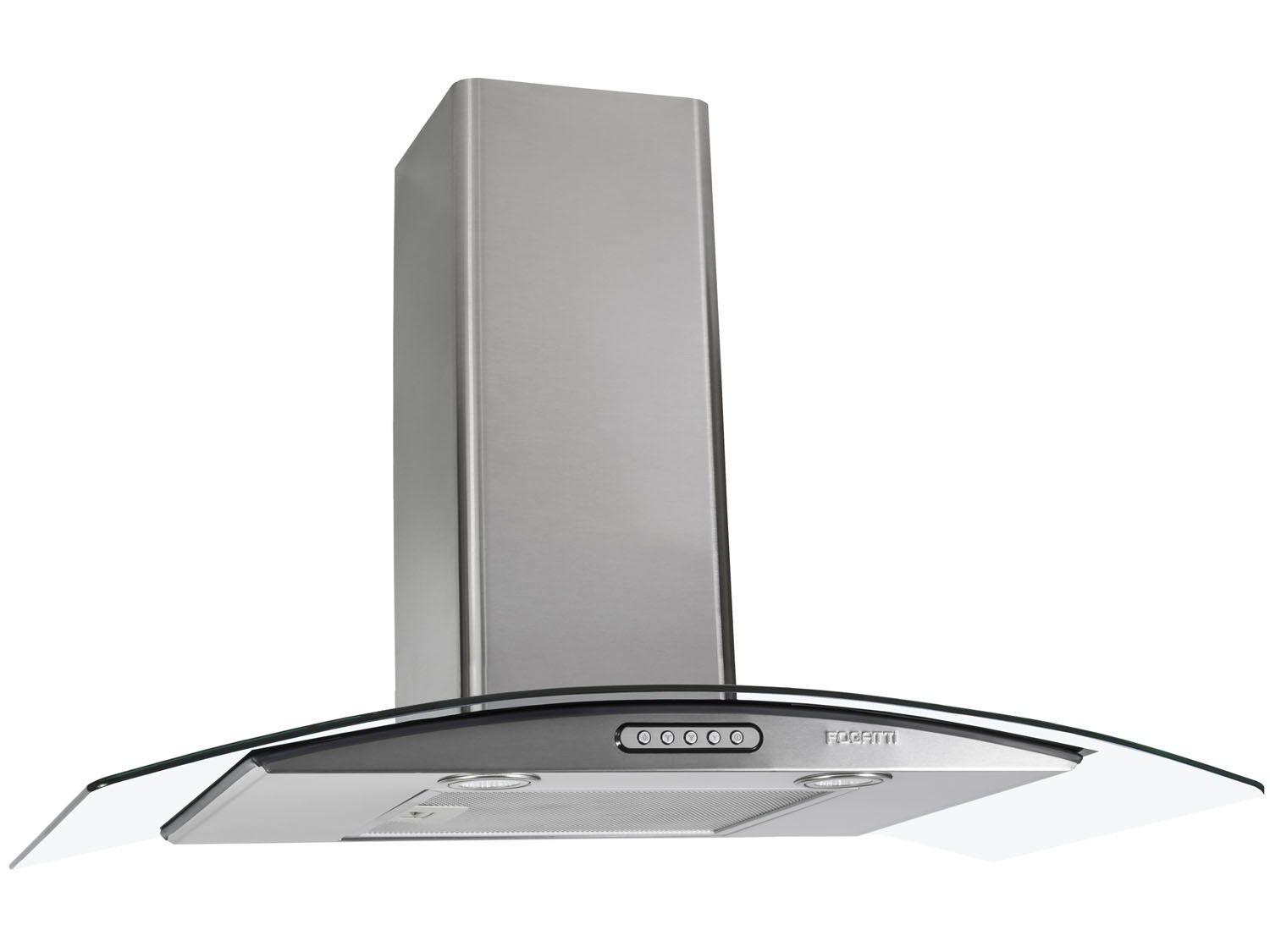Coifa de Parede Fogatti Inox 80cm Vidro Curvo