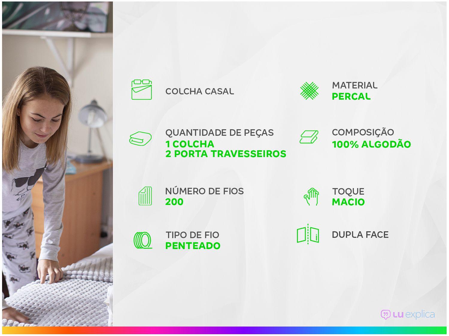 Colcha Casal Sultan Percal 100% Algodão