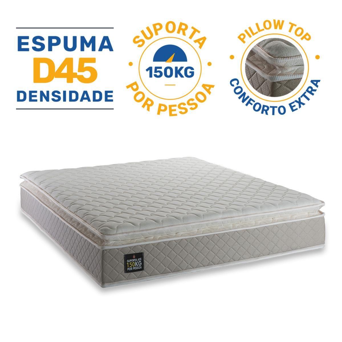 Cama Box Baú Casal Colchão D45 com Pillow Top Hellen Strong Bege Suporta até 150kg por Pessoa - 8