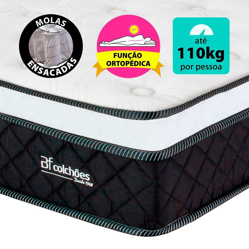 Colchão Casal Pillow Top de Espuma Viscoelástica e D33 com Molas