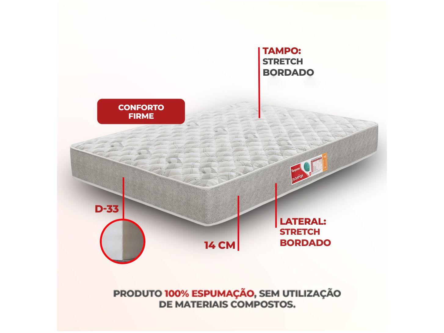 Colchão Casal Prorelax de Espuma D33 14x138x188cm Turquesa