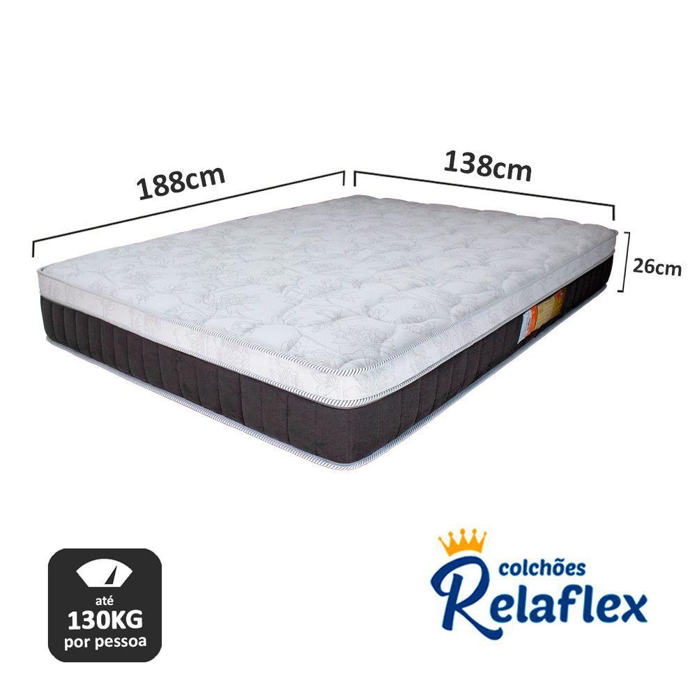 Colchão Casal Relaflex Regent 138x188x32 Mola Verticoil Viscoelástico ...