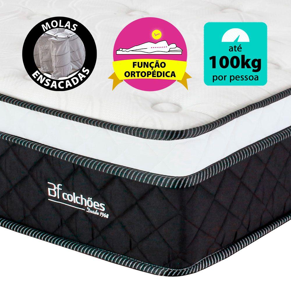 Colchão Queen Pillow Top de Espuma Viscoelástica e D33 com Molas