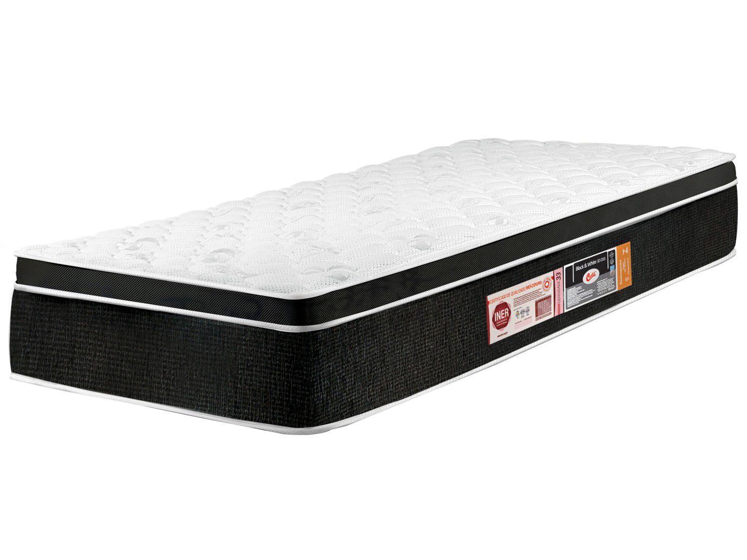 Colchão Solteiro Castor Espuma D-33 88x188cm - Black & White Aria 3D ...