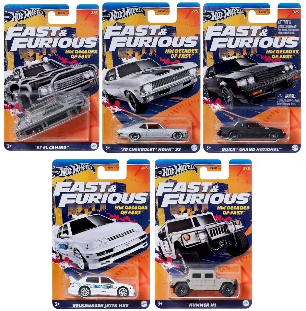【オンライン限定商品】  com Completa Coleção 5 HW Furious & Fast Miniaturas Minicar
