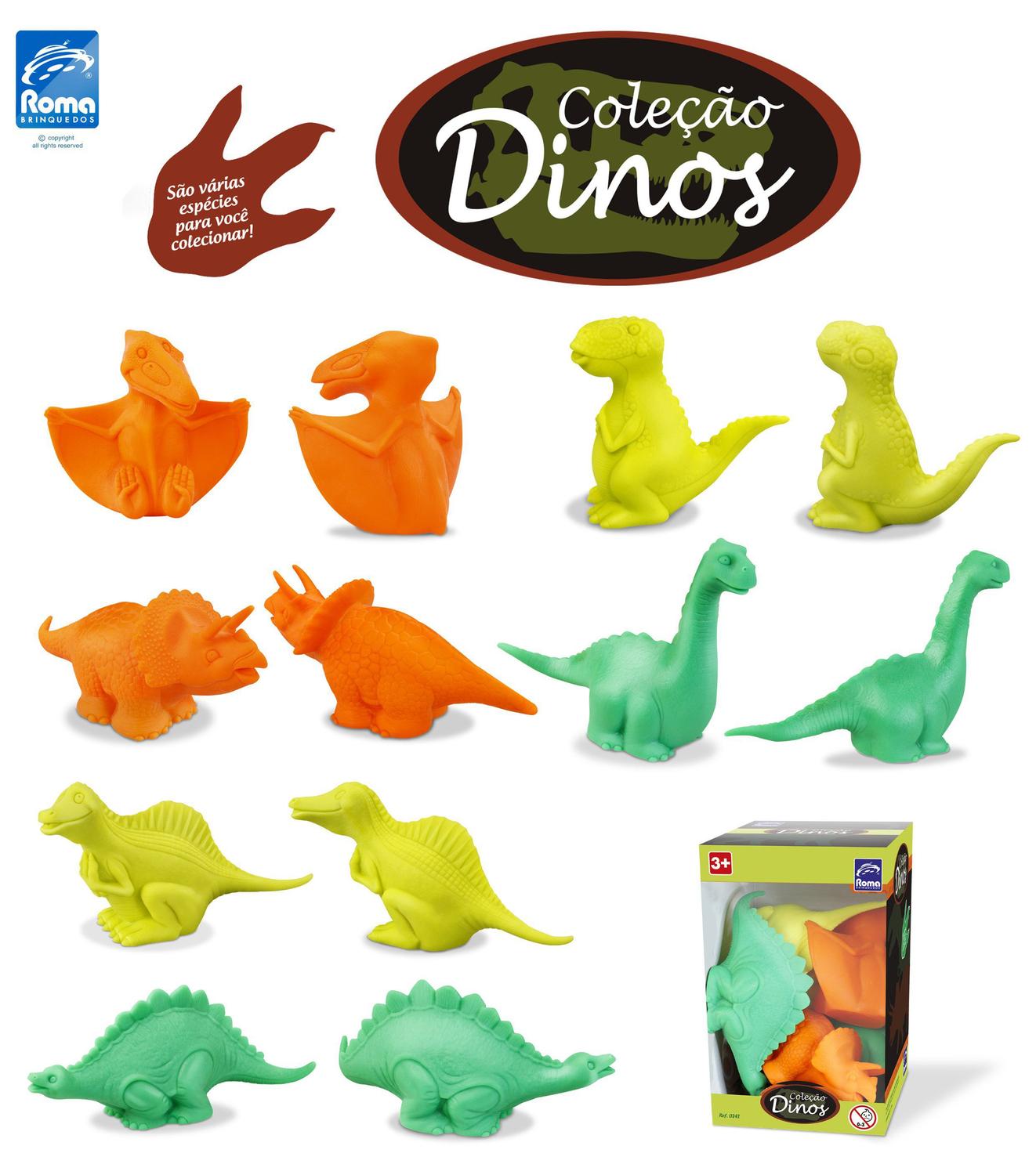 decorate Porter Distant Coleção Dinos com 6 Dinossauros Brinquedos de Borracha para Bebê - Roma  Jensen - No Magalu - Magazine Luiza