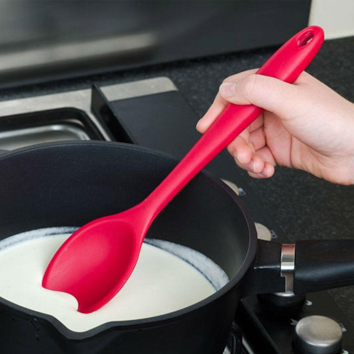 Colher de Silicone Prática 27cm Resistente Altas Temperaturas - Facibom ...