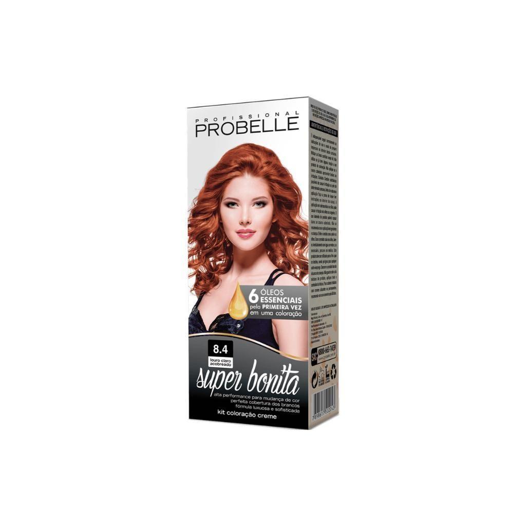 Coloração Probelle Super Bonita 8.4 Louro Claro Acobreado - Tinta de Cabelo  - Magazine Luiza