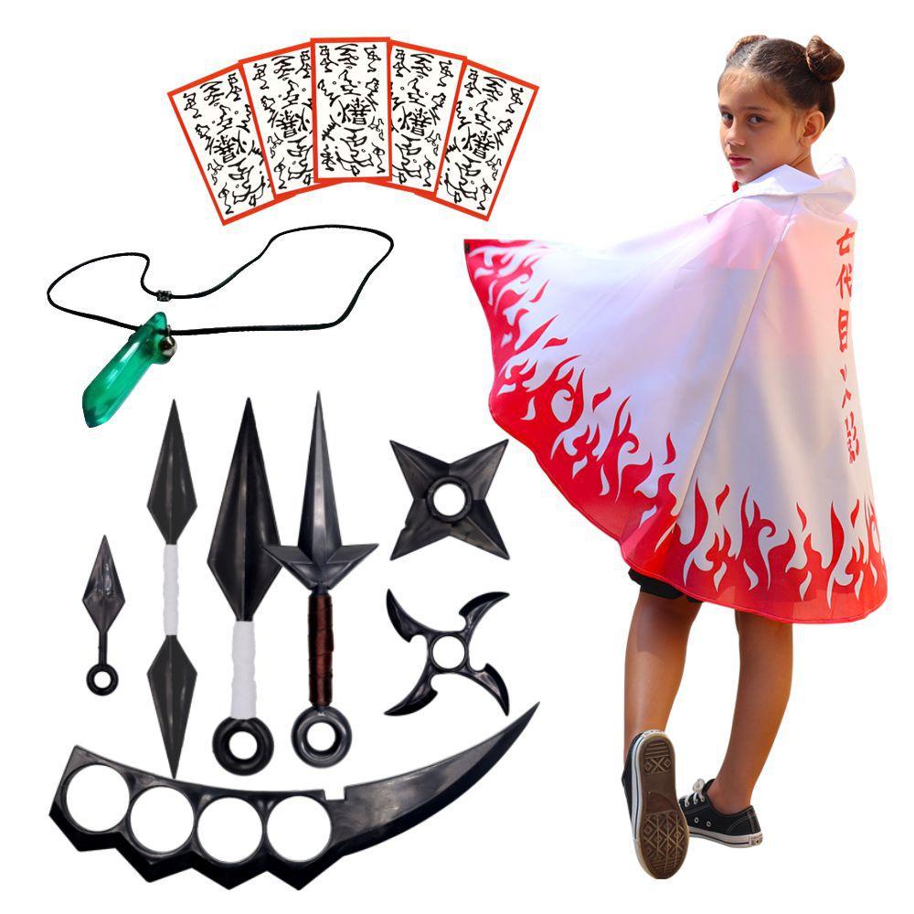 Combo Capa Minato Hokage + Kunai Ninja e Shuriquen + Colar - Point Geeks -  No Magalu - Magazine Luiza