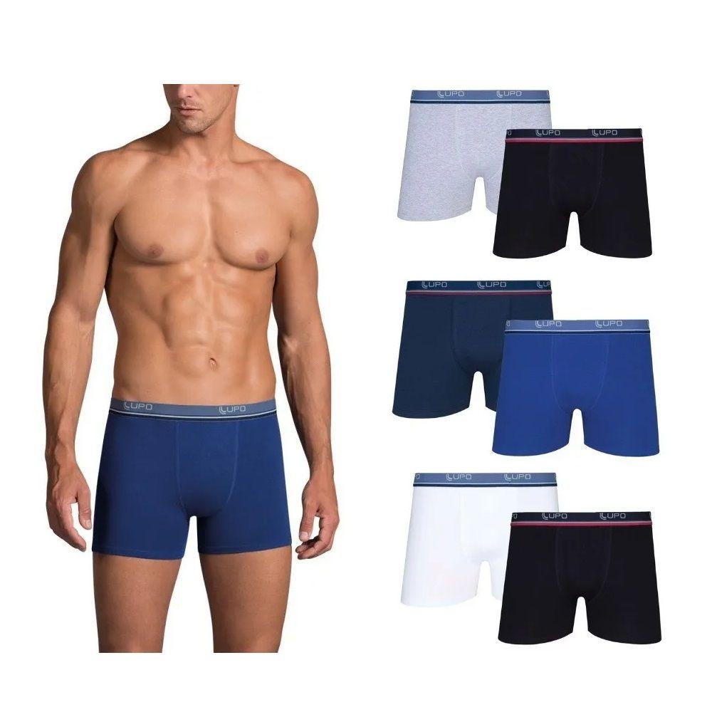 Combo De 4 Cuecas Boxer Lupo Box Cotton Algodão Cores Básicas Masculino