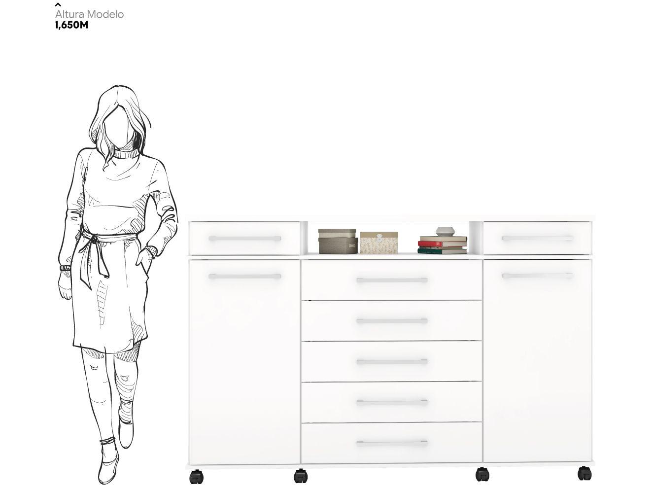 Cômoda 2 Portas 7 Gavetas Demóbile