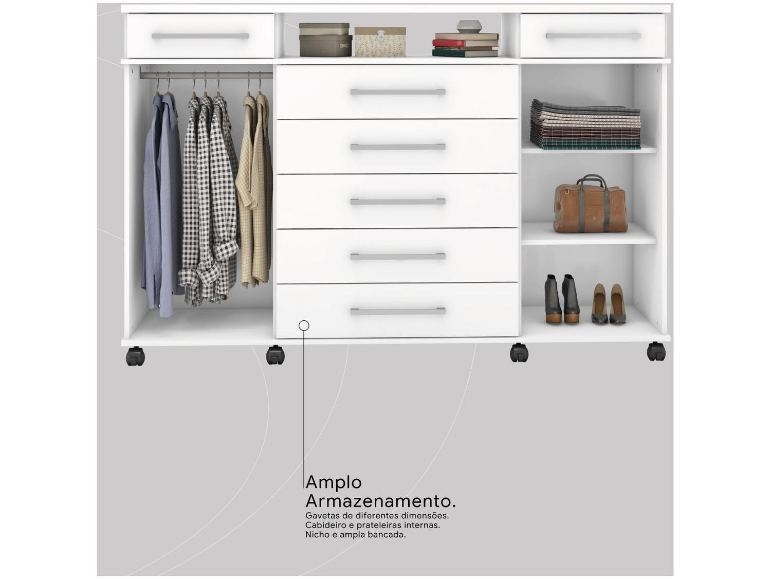 Cômoda 2 Portas 7 Gavetas Demóbile