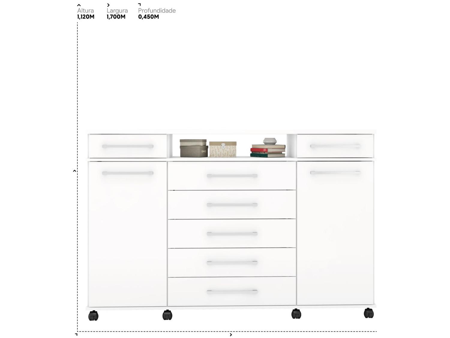 Cômoda 2 Portas 7 Gavetas Demóbile