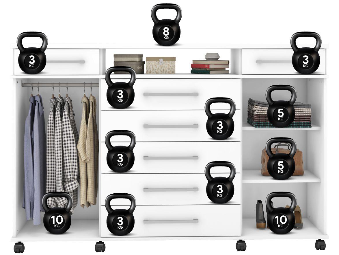 Cômoda 2 Portas 7 Gavetas Demóbile