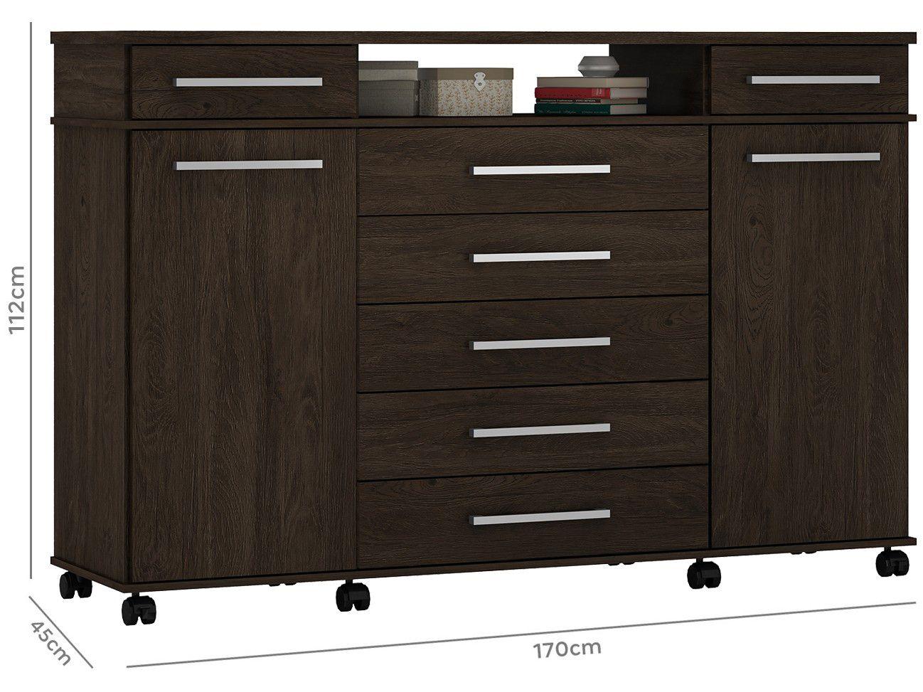 Cômoda 2 Portas 7 Gavetas Demóbile