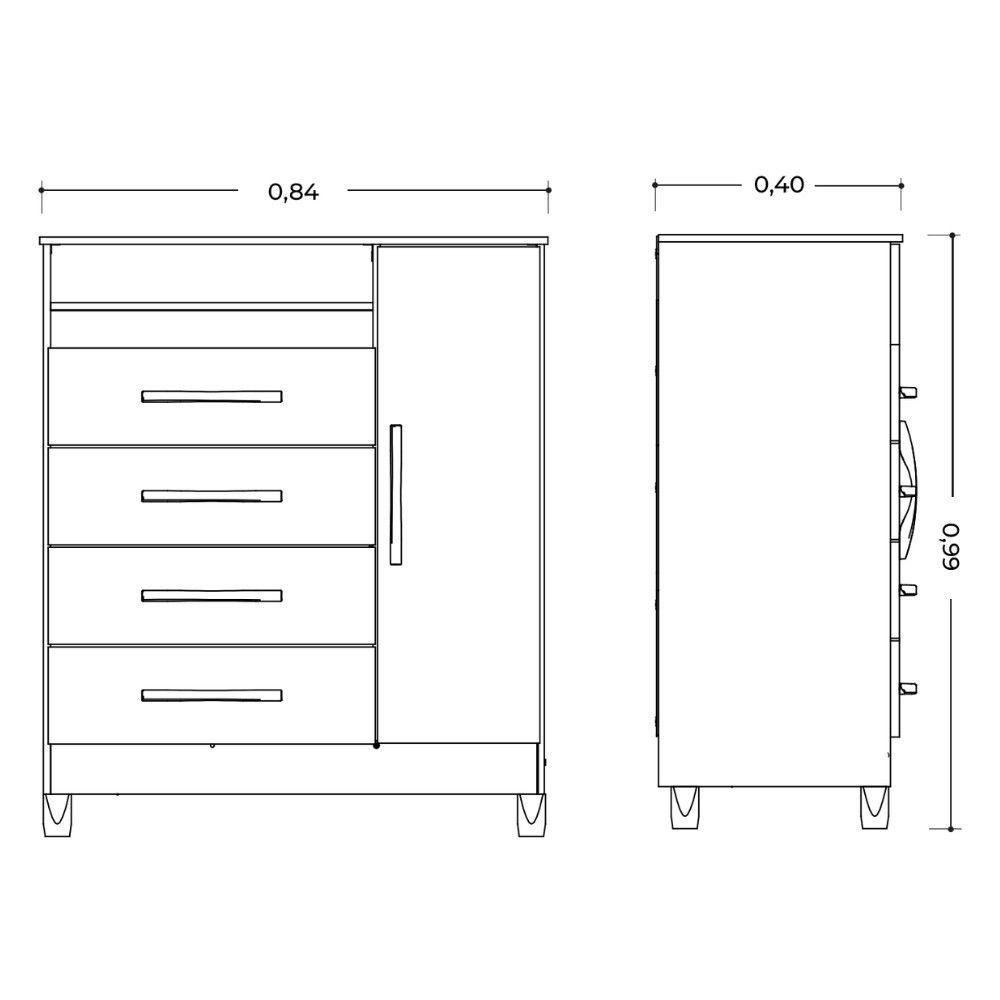 Cômoda Albatroz Turquesa 