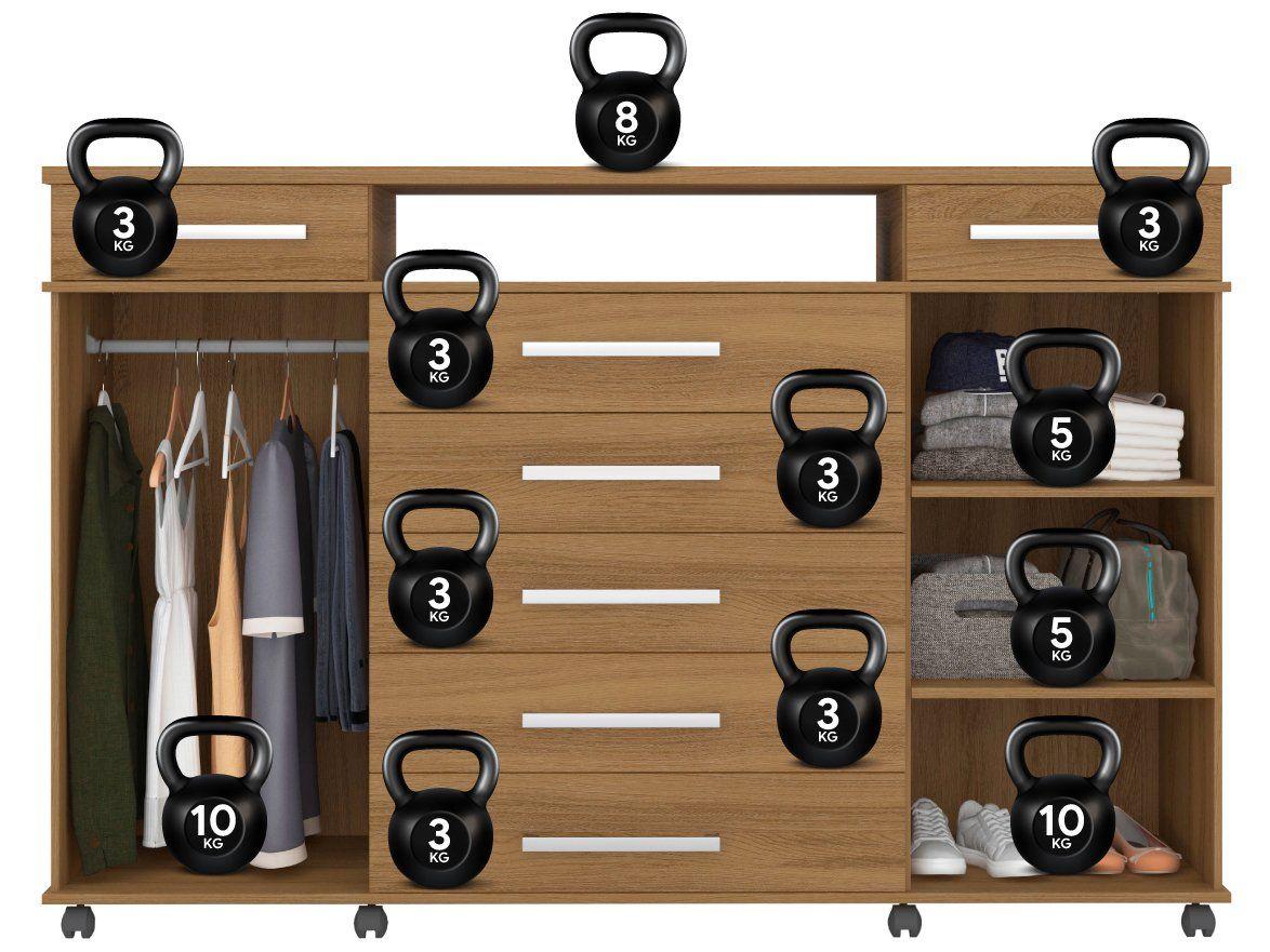 Cômoda 7 Gavetas 2 Portas Demóbile London