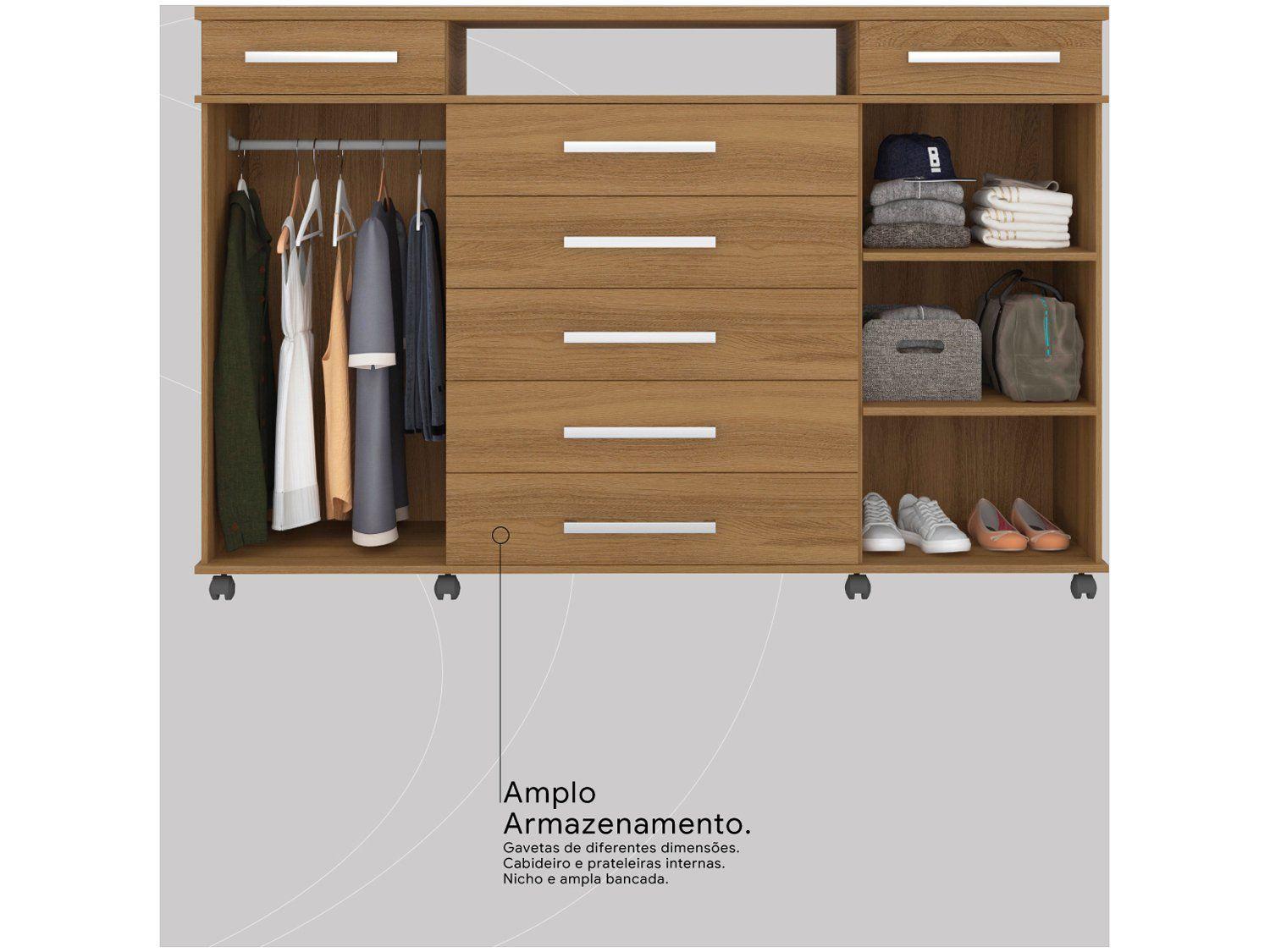 Cômoda 7 Gavetas 2 Portas Demóbile London