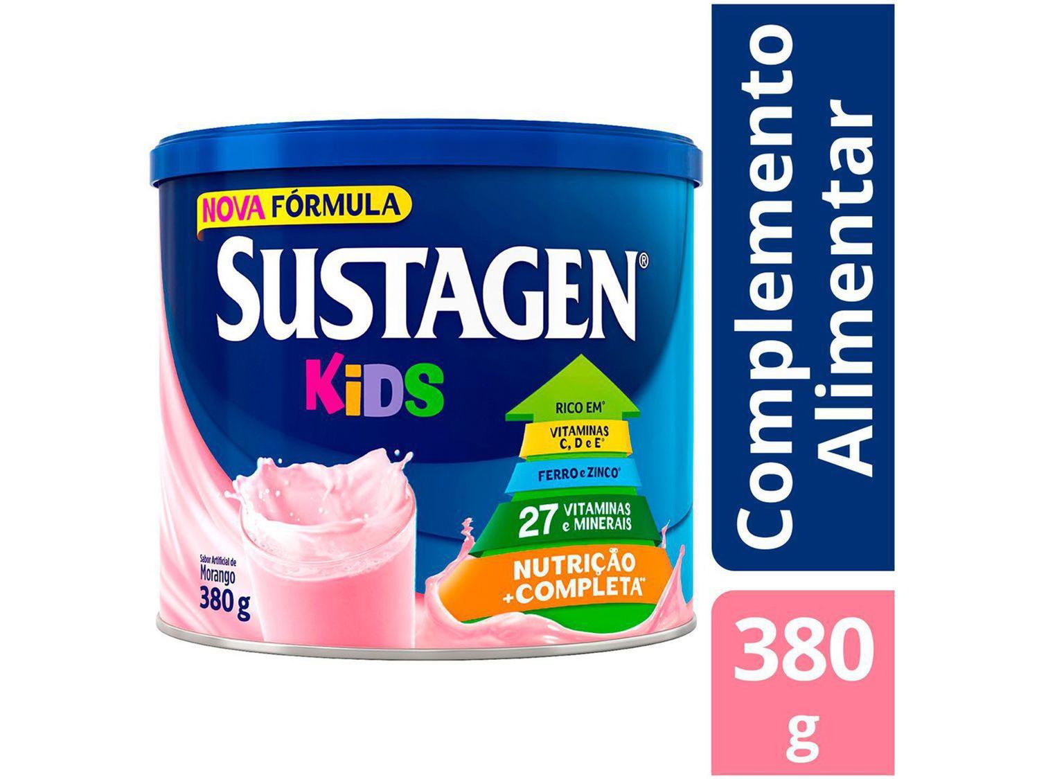 Complemento Alimentar Infantil Sustagen Kids - Morango 380g ...