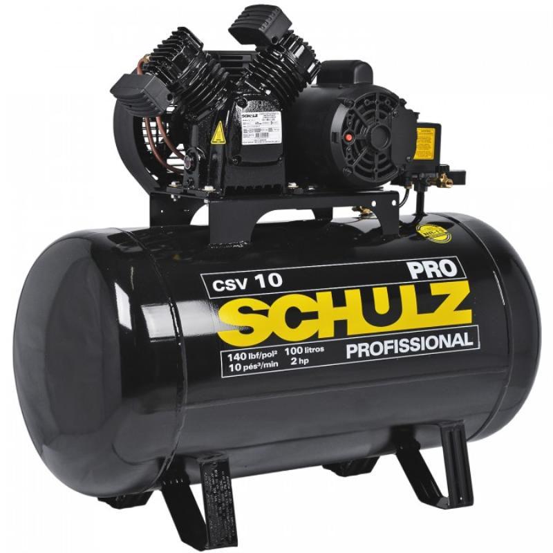 Compressor 10 Pés 100 Litros 140 Libras 2 HP CSV-10/100 PRO SCHULZ ...