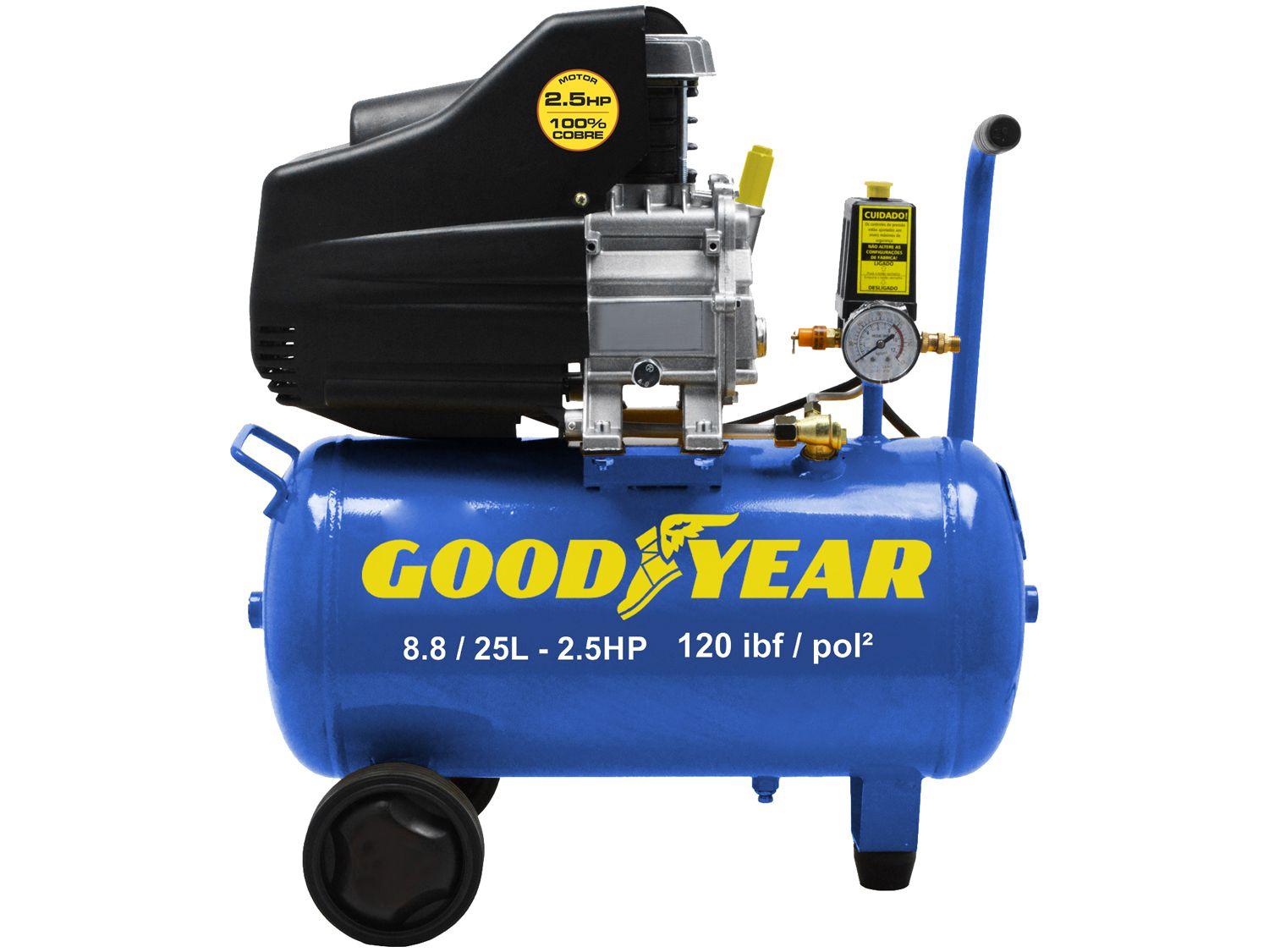 Compressor de Ar Goodyear 2,5HP 25L GYCP000233 Compressor de Ar