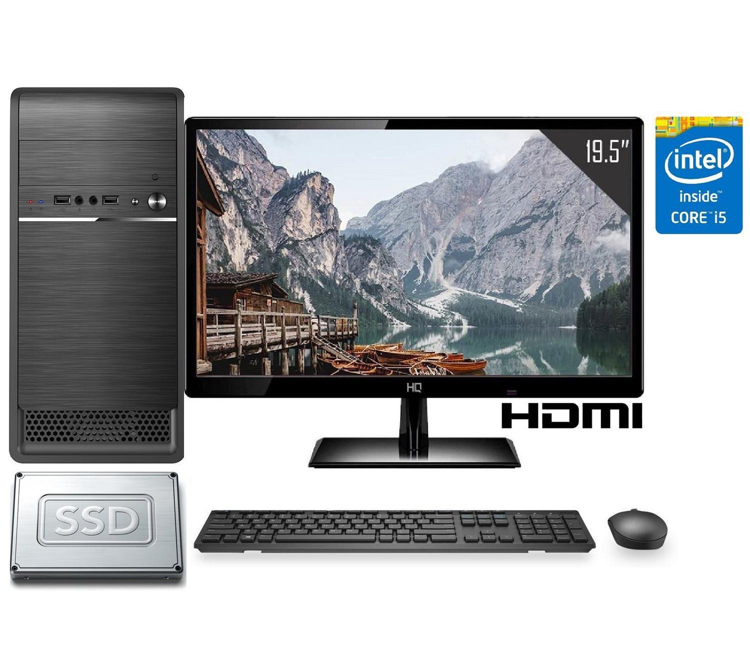 Computador Completo Intel Core i5 8GB SSD 480GB Monitor LED 19.5” HDMI